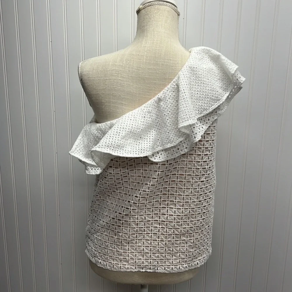 J.Crew One Shoulder Eyelet‎ Top Sz 4